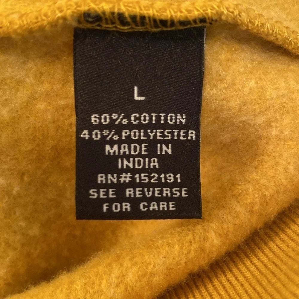 Blind Rooster Tiger Wraparound Graphic Sweatshirt Hoodie Mustard Yellow LARGE - Picture 5 of 7